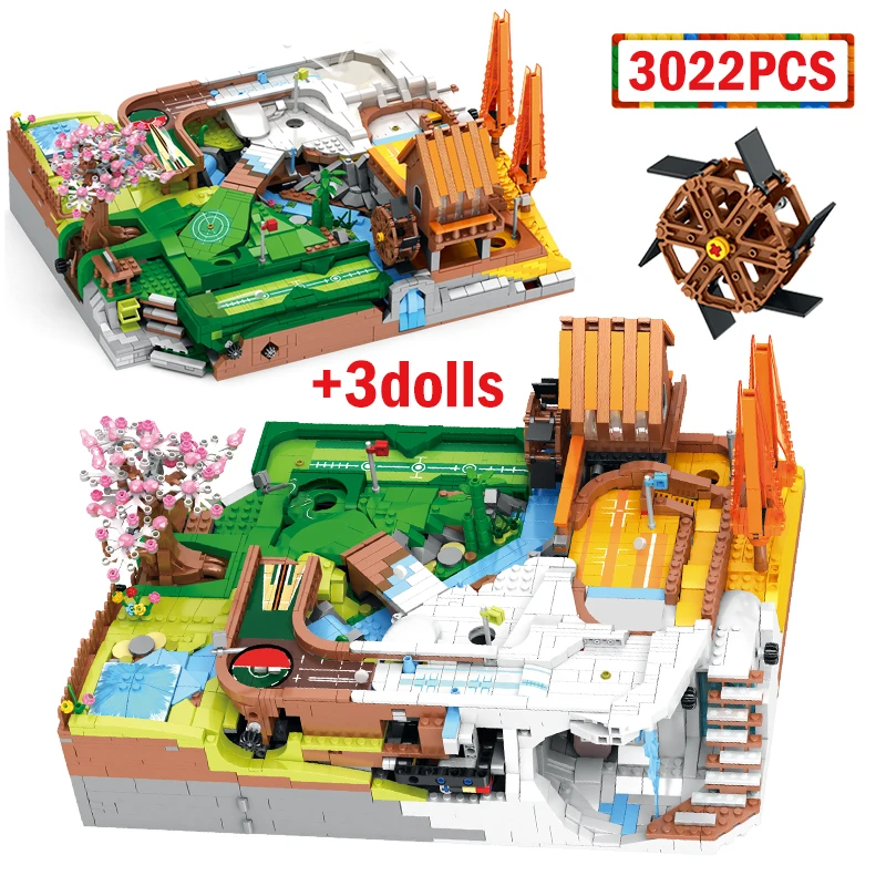 

3022pcs Moc City Electric Golf Course Architecture Model Building Blocks Friends Street View Sports Game Figures Bricks Toys Kid