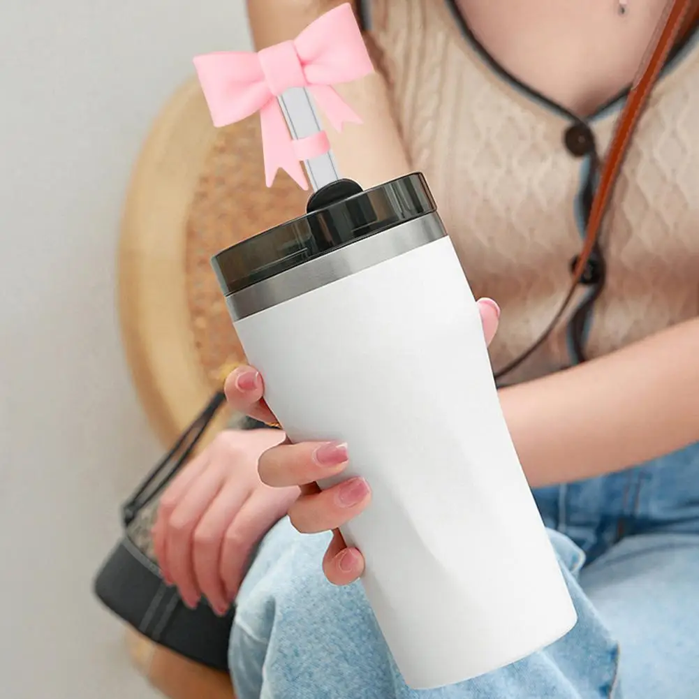 Высококачественные силиконовые соломенные крышки с бантом для стаканов Стэнли