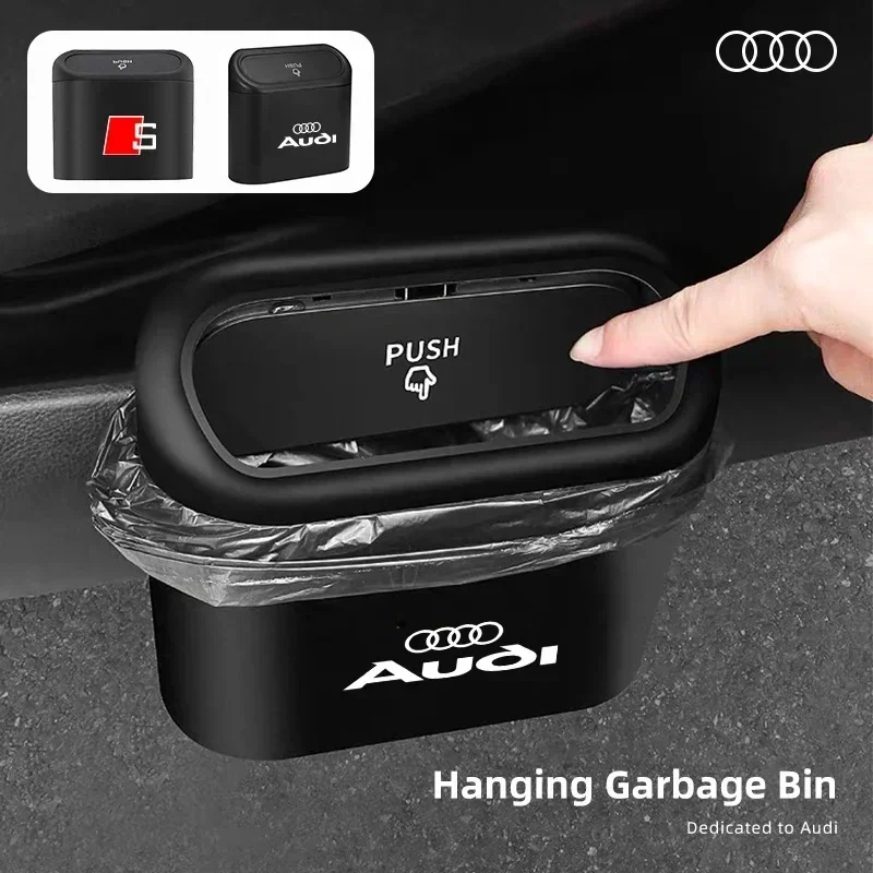 Car Trash Can Garbage Dustbin Storage Box For Audi Sline A3 b5 b6 b7 b8 c5 c6 A4 A5 A6 A7 A8 S3 S4 S5 S6 S7 S8 TTS SQ3 Q5 Q7 SQ5