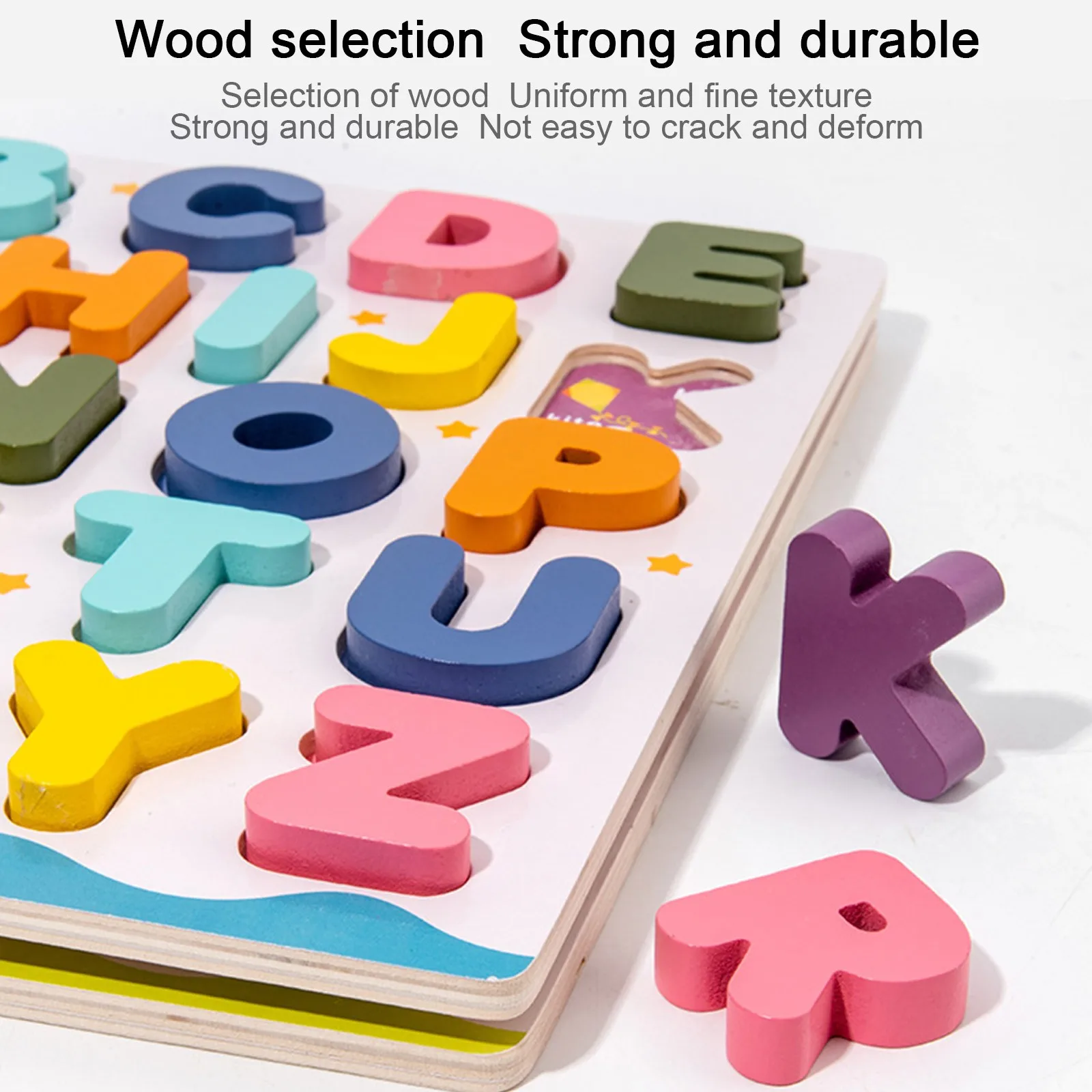 Цифровая деревянная игрушка ABC пазл с буквами алфавита и цифрами для раннего