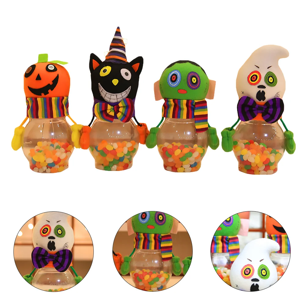 

Candy Party Jar Holder Bags Favors Container Favor Goodie Pumpkin Supplies Cat Transparent Black Treat Jarsstorage Trick Kids