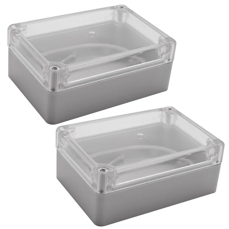 

2Pcs 85X58x33mm Waterproof Clear Cover Plastic Electronic Cable Project Box Enclosure Case