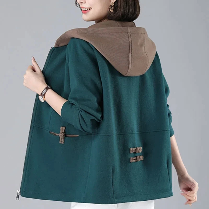 

Женская короткая куртка с капюшоном, Повседневная Свободная куртка в Корейском стиле, модель 5XL на весну и осень, модная ветровка, верхняя одежда, 2023