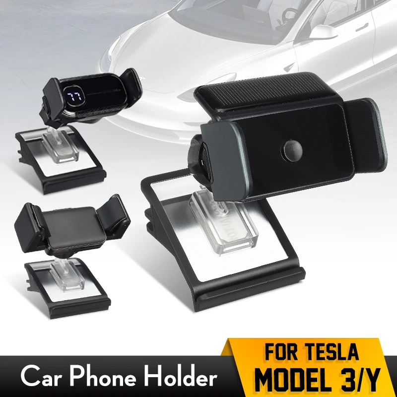 car mobile phone holder for tesla model 3 model y 2018 2021 air outlet mount universal gps stand solar bracket car acessories free global shipping