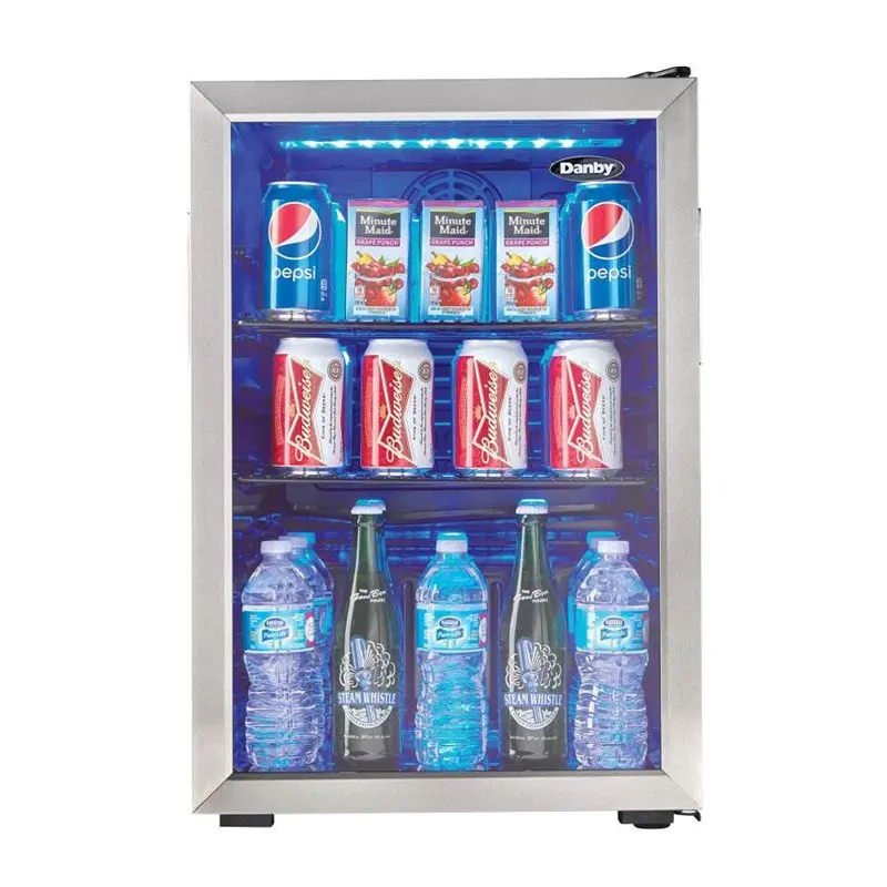 

Can 2.6 Cu. Ft. Free Standing Beverage Center Mini Fridge w/ Glass Door