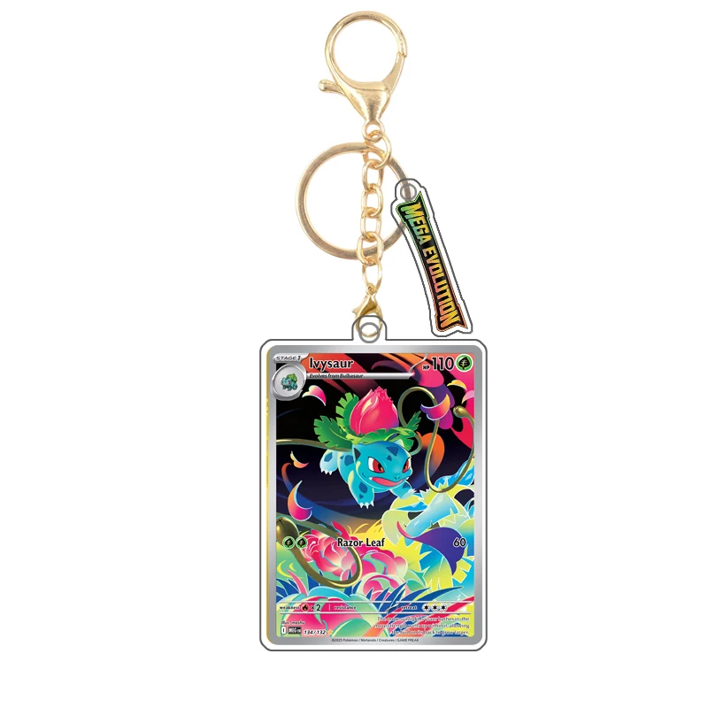 Фото Ptcg Mega Evolution, английская версия, брелок для карт, аниме Lillie Bulbasaur Latias, игра, самодельная акриловая подвеска, подарок №4