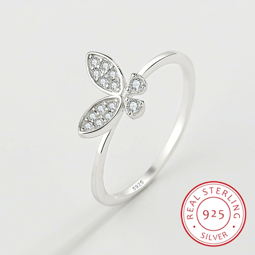 

Новое модное женское романтическое кольцо с бабочкой, легкое роскошное универсальное Оригинальное маленькое бриллиантовое украшение S925