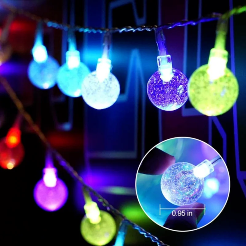 Светодиодная гирлянда с хрустальными шариками праздничная осветительная