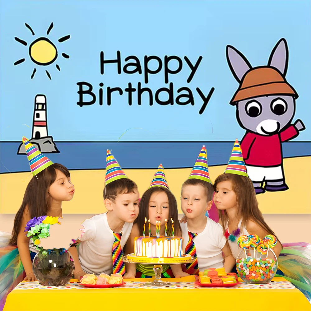 Виниловый фон для фотографирования детей в стиле мультфильма тротроро