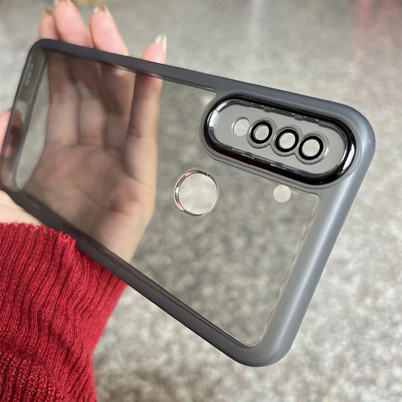 Фото Чехол для Realme 5, Realme 5i, Realme 5s, Realme 6i, Realme C3i, Narzo 10A: Роскошный мягкий бампер, прозрачная задняя крышка №2