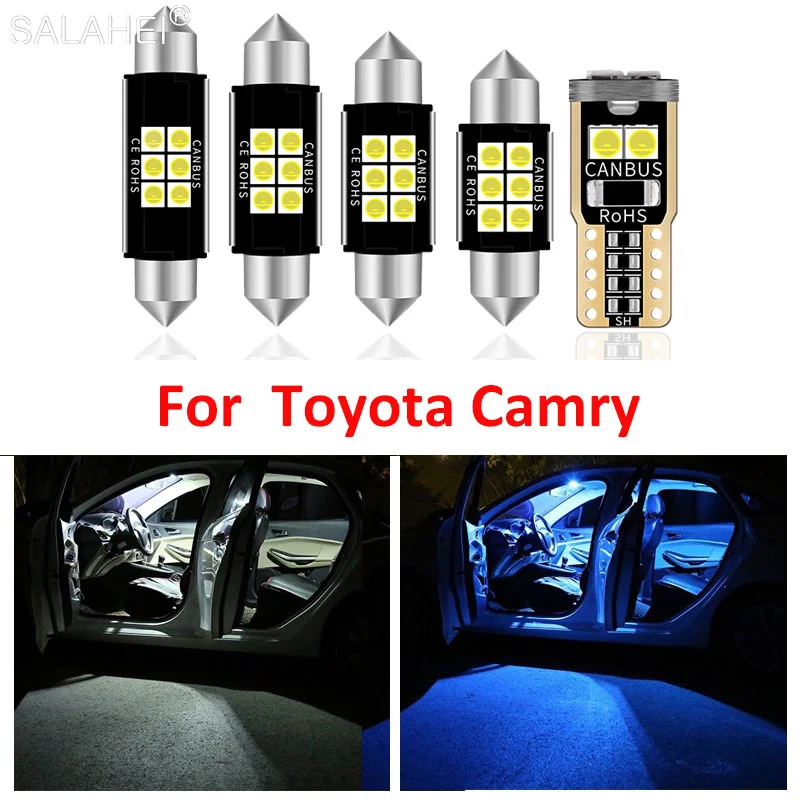 10pcs Car Interior Accessories LED Light Bulbs For Toyota Camry 2007 2008 2009 2010 2011 2012 2013 T10 31MM Map Dome Trunk Lamp