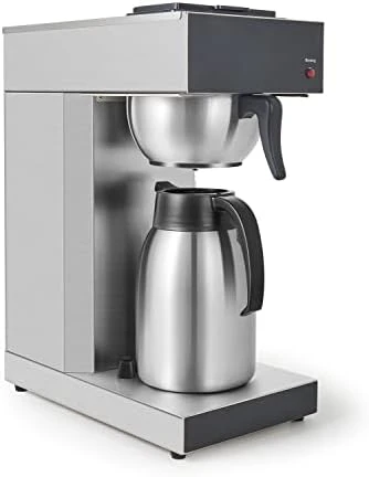 

12-Cup Commercial Drip Coffee Maker, Pour Over Coffee Maker Brewer with 2 Glass Carafes and Warmers, Stainless Steel Cafetera SF