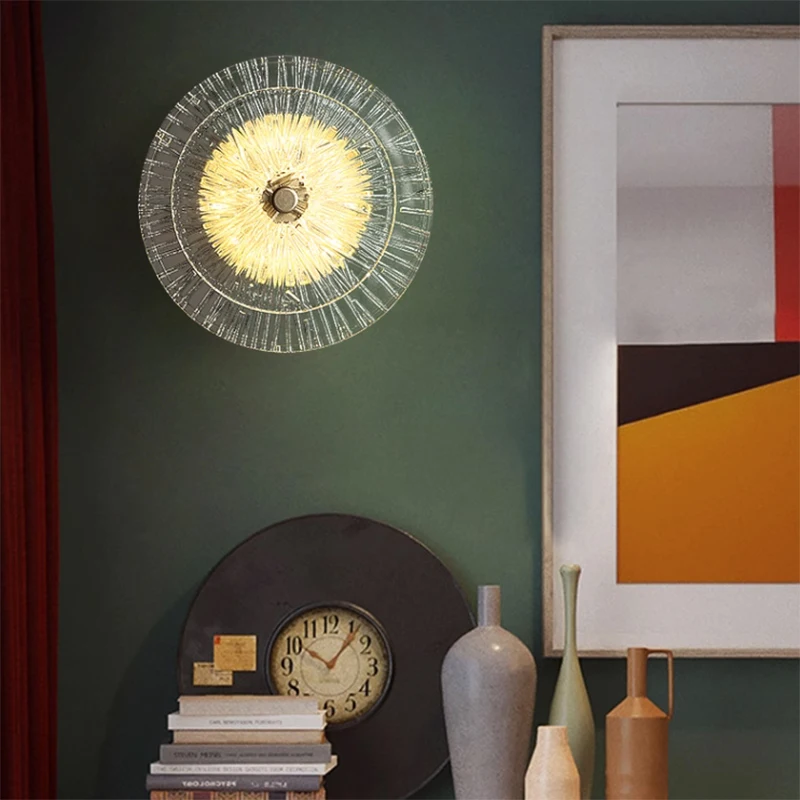 

Living Room Luxury Glass Wall Lamp Nordic LED Sconce Light For Hotel Restaurant Bedroom Aisle Stairs Hallway Home Decor Lighting