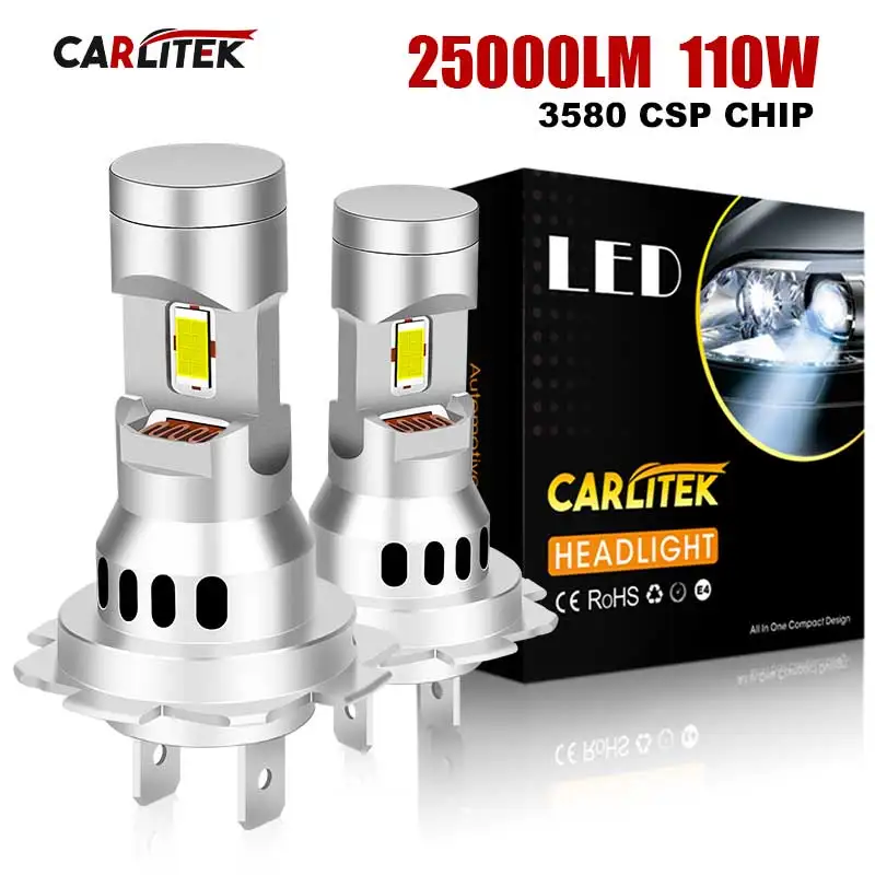

110W Turbo H7 LED CANBUS Headlight 25000LM 6000K 1:1 Mini Wireless Car Led Lamp with Fan 2PCS Auto Light Bulb Plug and Play 2PCS
