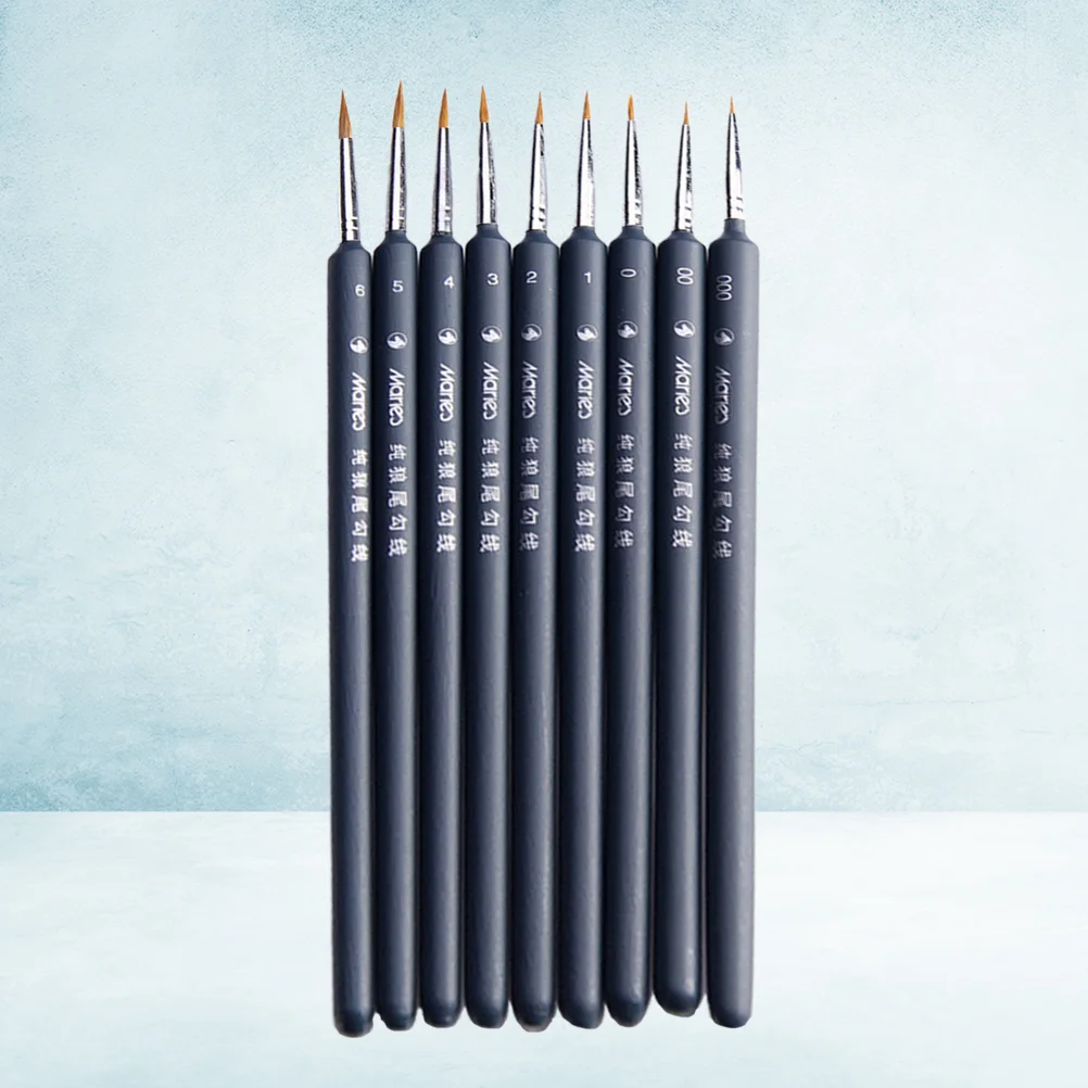 

9pcs Detail Brush Set Miniature Painting Brushes Lines Drawing Pen Painting Accessories for Fine Detail Painting Watercolor Oil