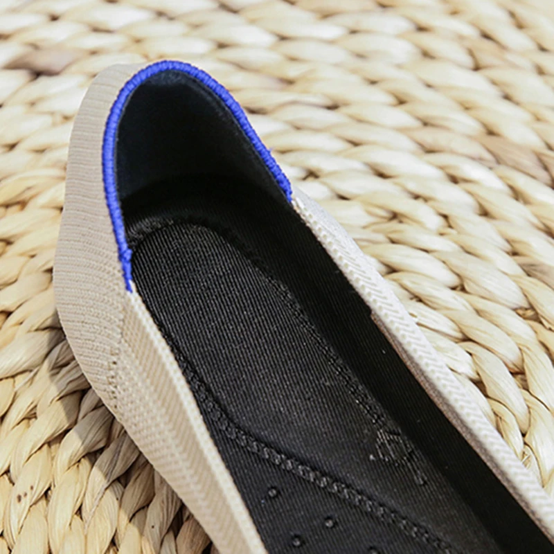 Shallow Mouth Flying Woven Shoe Temperament All-match Round Toe Single Women's Flat Shoe Casual Women Ballerina Zapatillas Mujer