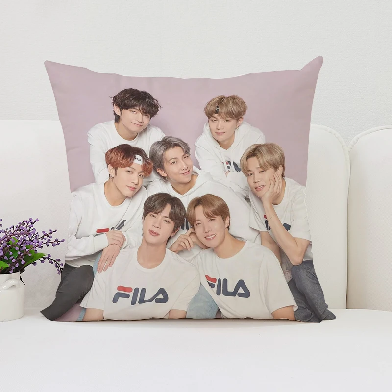

Kpop B-Bts Bangtan Kim JIN SUGA Decorative Pillowcase Decor 40x40 Cushion Cover 40x40cm 45x45 Cushions Covers for Bed Pillows