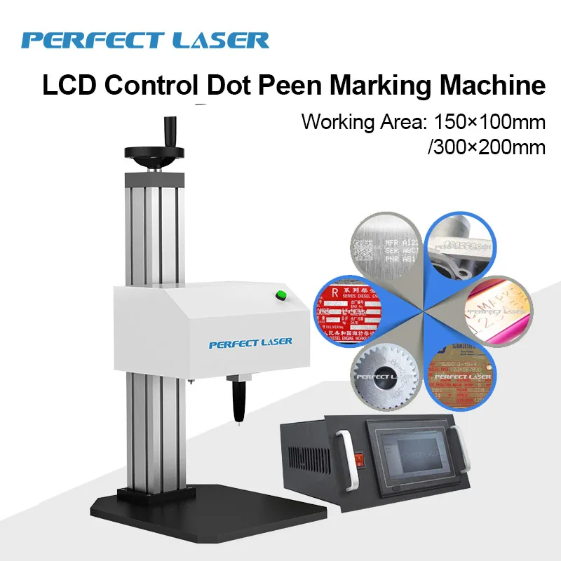 LCD Pneumatic Dot Peen Marking Machine for Metal Tag Steel Aluminum Nameplate Chassis Serial Number Engraver Marker