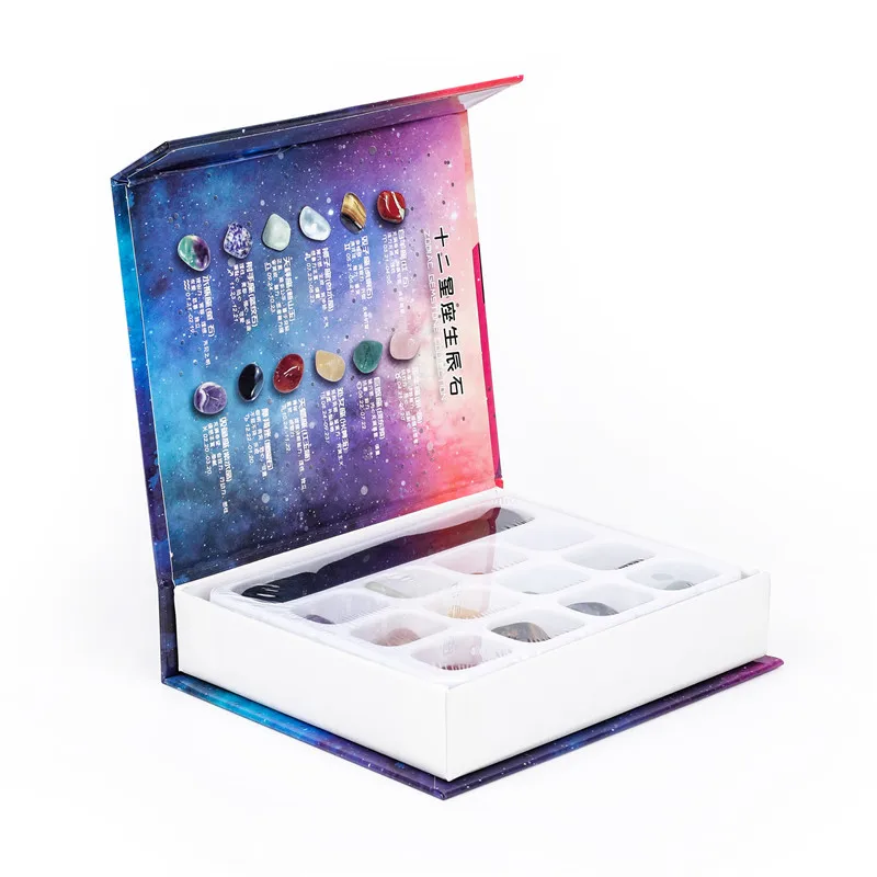 Образцы натурального камня в подарочной коробке необработанный минерал кварц