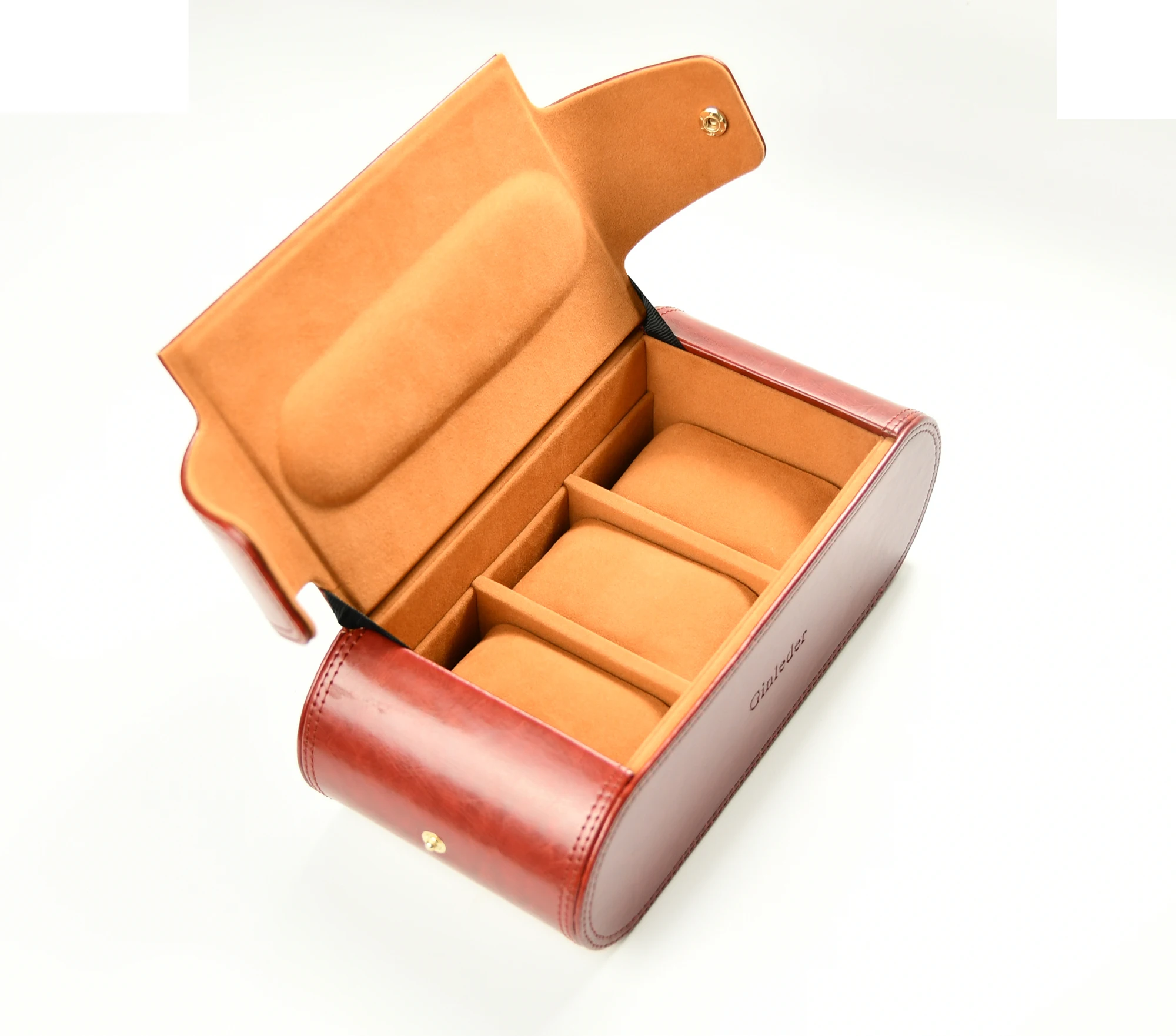 

Luxury Gift Handmade Watches Case Hexagon Shape Crazy Horse Leather Watch Holder Custom Green Packaging Watch Box