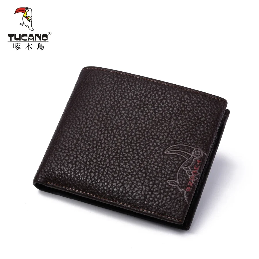 Мужской кошелек TUCANO из натуральной кожи короткий тонкий мужской двойного