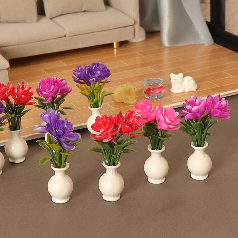 1:12 кукольный домик миниатюрная ваза горшечные растения цветочный горшок модель