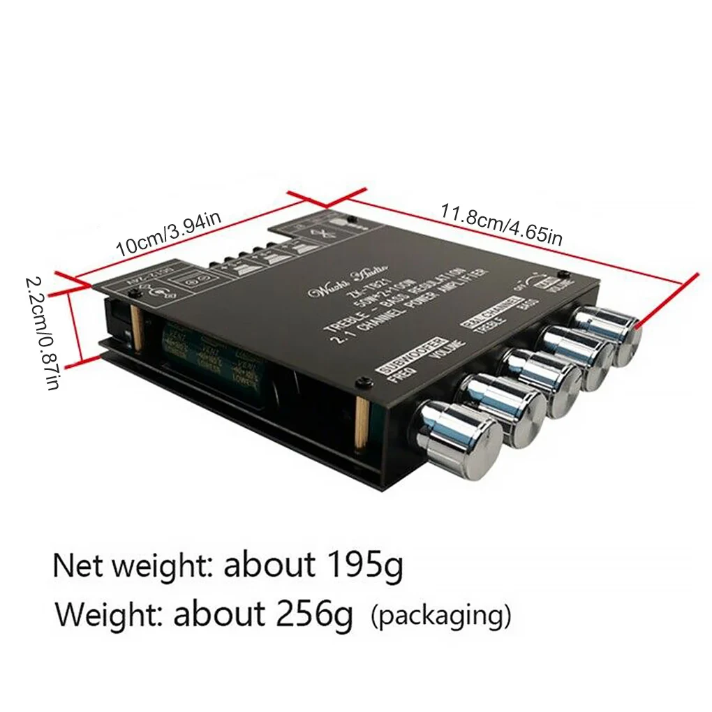 

Bluetooth-compatible 5.0 Audio Power Amplifier Module 2.1 Channel AUX Input Digital Audio Power Amp Circuit Board 50W x 2+100W