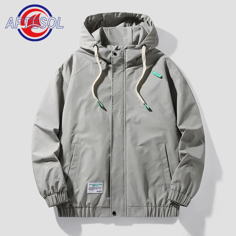 

Куртка APTESOL мужская с капюшоном, уличная одежда в стиле хип-хоп, на молнии, повседневная мягкая спортивная бейсбольная куртка, y2k, весна-осень
