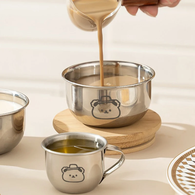 Мини-чашка для молока из нержавеющей стали 304 80/200 мл кувшин вспенивания с цветком