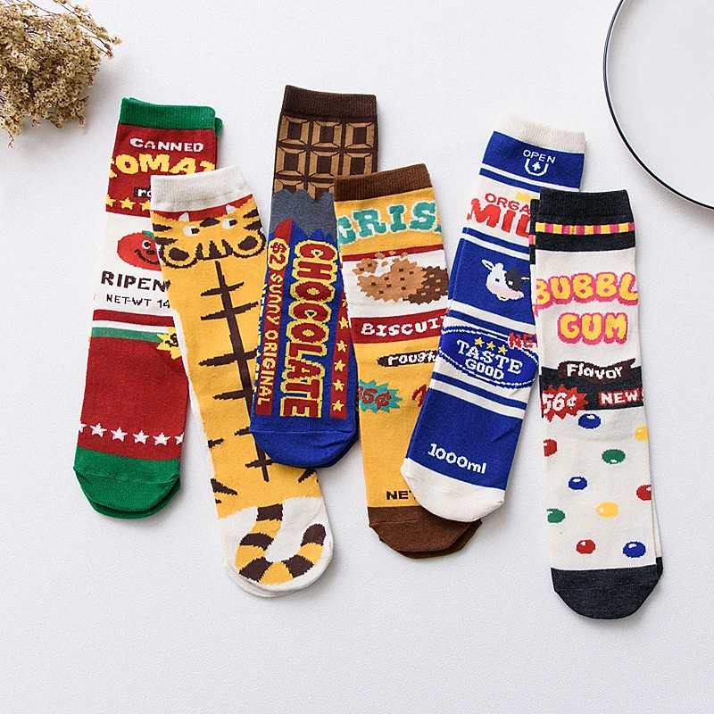 

1 Pairs Fashion Colorful Kawaii Cute Cartoon Cotton Women Socks Harajuku Korean Girl Socks