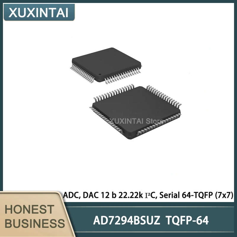 

5Pcs/Lot AD7294BSUZ AD7294 ADC, DAC 12 b 22.22k I²C, Serial 64-TQFP (7x7)