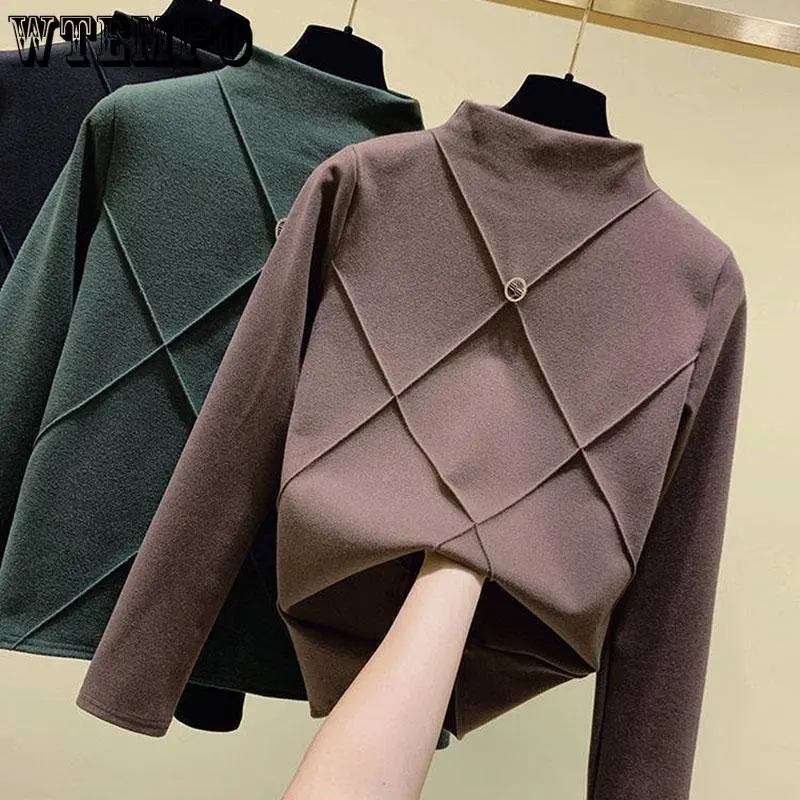 

Double Sided Velvet Women's High Neck Pullover Warm Long Sleeves In Autumn and Winter, with A Sense of Machine Design Wholesale