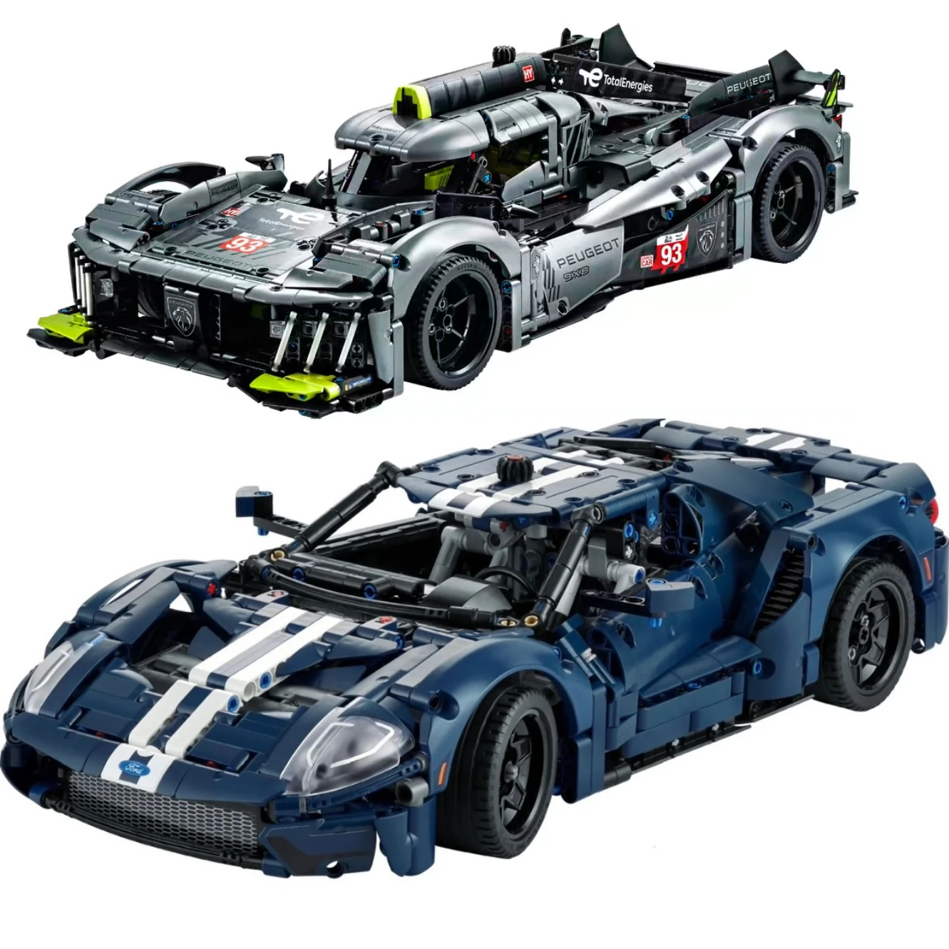 

Technical Peugeoted 9X8 24H Le Mans Hybrid Hypercar 1:10 Scale Model Race Car Building Kit Toys For Adult Boy Kid 42154 Fords GT