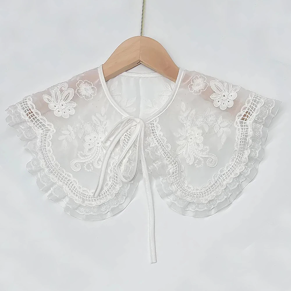 

New Women Lace Doll Collar Detachable Shirt Collar Blouse Top Cloud Shoulder Fake Collar Women Clothes Accessories