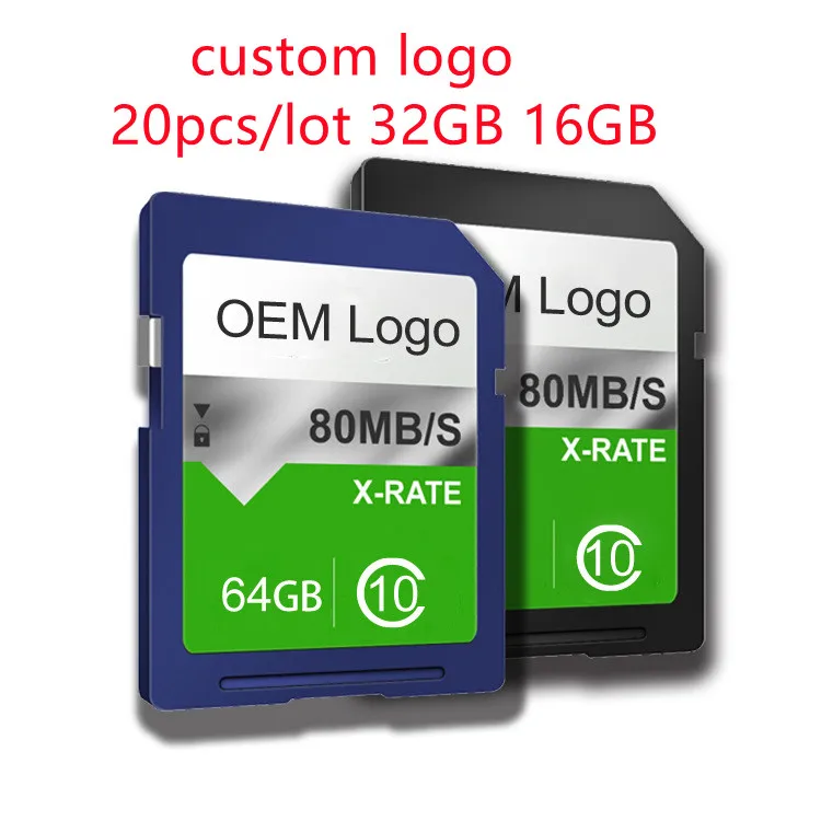 20pcs CID OEM custom logo 16GB 32GB 8GB make CID SD card memory card high speed Customized high-end Record MAP navigator Adapter