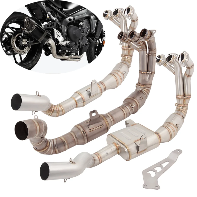

For Yamaha MT-09 XSR900 FZ09 FJ09 2021-2023 Complete Exhaust System 51mm Header Mid Link Pipe Stainless Steel Titanium Alloy