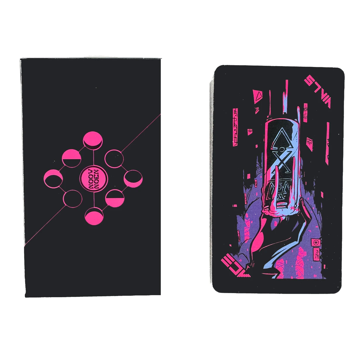 Neon Moon Tarot Deck - Pocket Size with Tuck Box Cards for Fate Divination Board Game and A Variety of Options | Игрушки и хобби