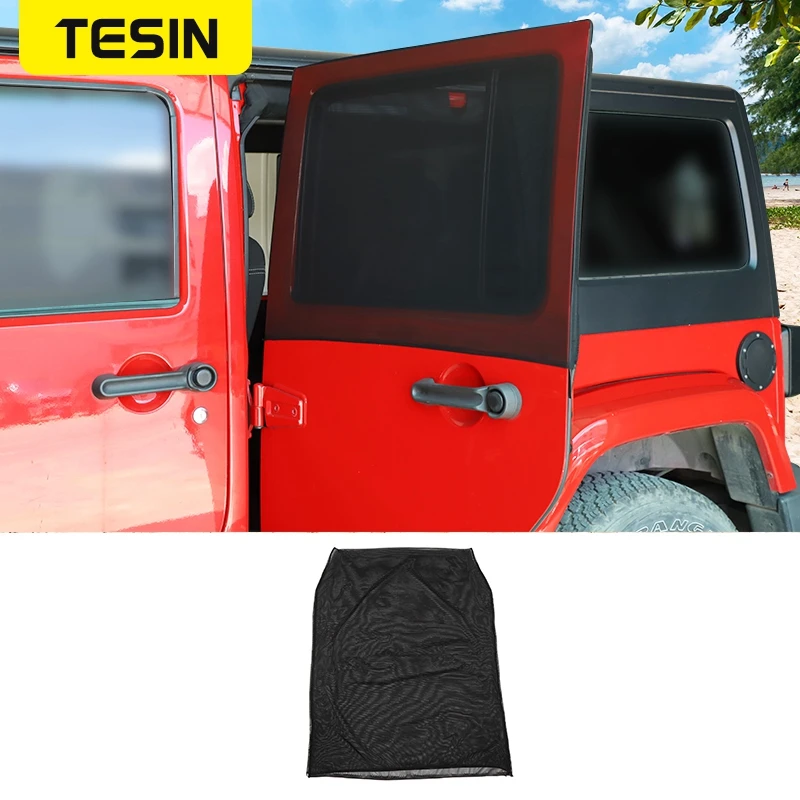 

TESIN Car Curtain Anti-UV Sun Block Visor Cover Window Sunshade Insect Net for Jeep Wrangler TJ JK JL JT 1997-2022 Accessories