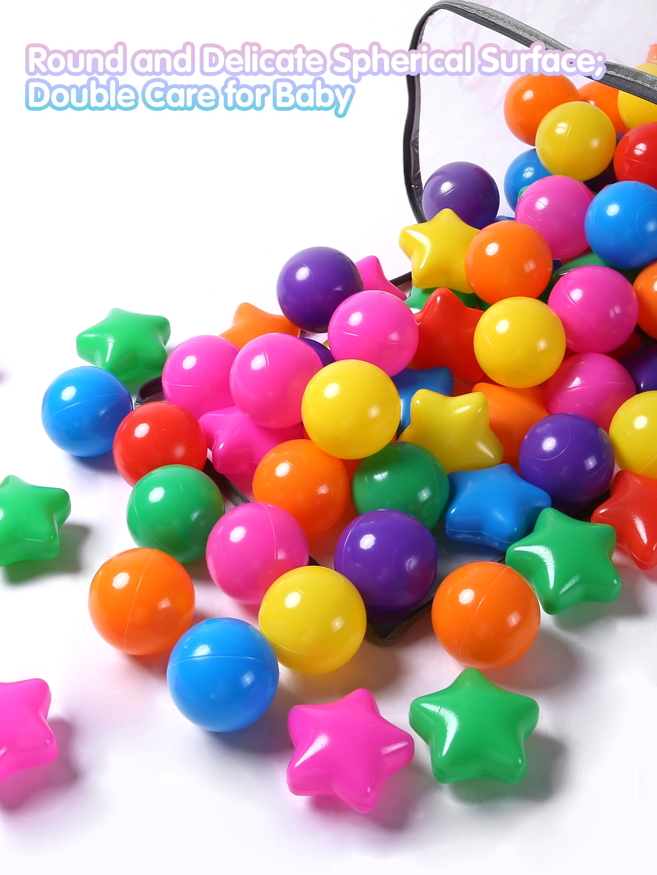 100 Шт. Набор Пластиковых Ударопрочных Морских Шаров Диаметром 2 16 Дюйма Звездная И