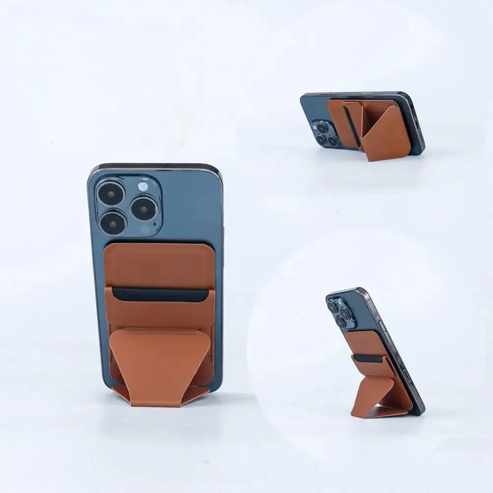 Магнитная складная кожаная подставка для телефона-кошелька совместимая с тонким