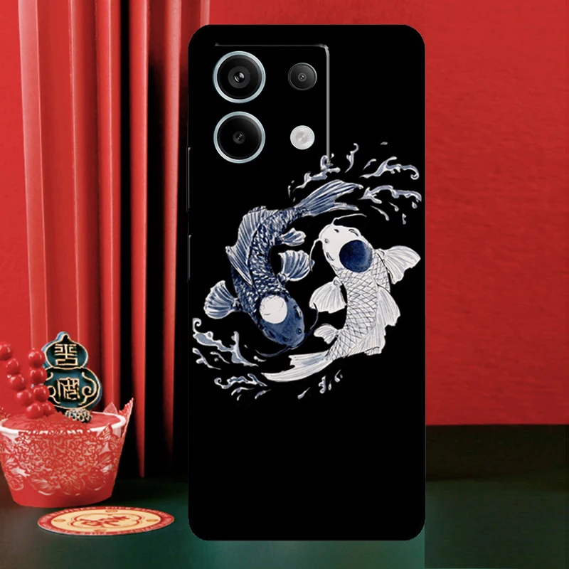 Кои Рыба Инь Ян для Xiaomi Redmi Note 14 13 Pro 12 11 9 10 9S 10S 11S 12S 13C 10C 12C 14C Чехол телефона
