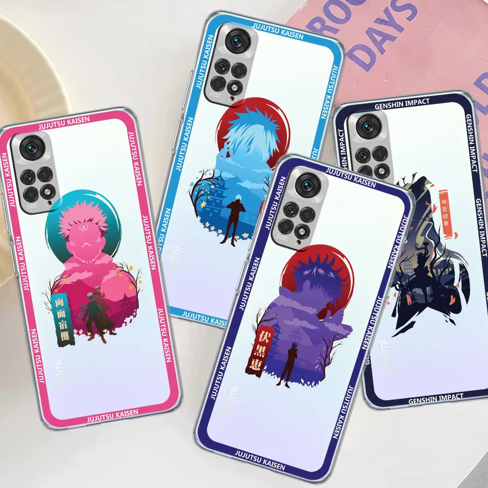 

Smartphone Case for Xiaomi Redmi Note 12 10 11 Pro 5G 9s 9 8 7 10S 11S k40 12C 9C 9A 10C 11E Soft Fundas Jujutsu Kaisen Anime