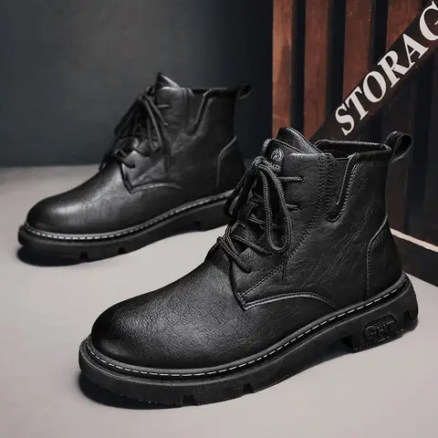 Мужские ботинки с защитой труда, осенние черные рабочие ботинки для строительных площадок для мальчиков, рабочая одежда для альпинизма, мужские ботинки мартинсы, новинка 2023, лето