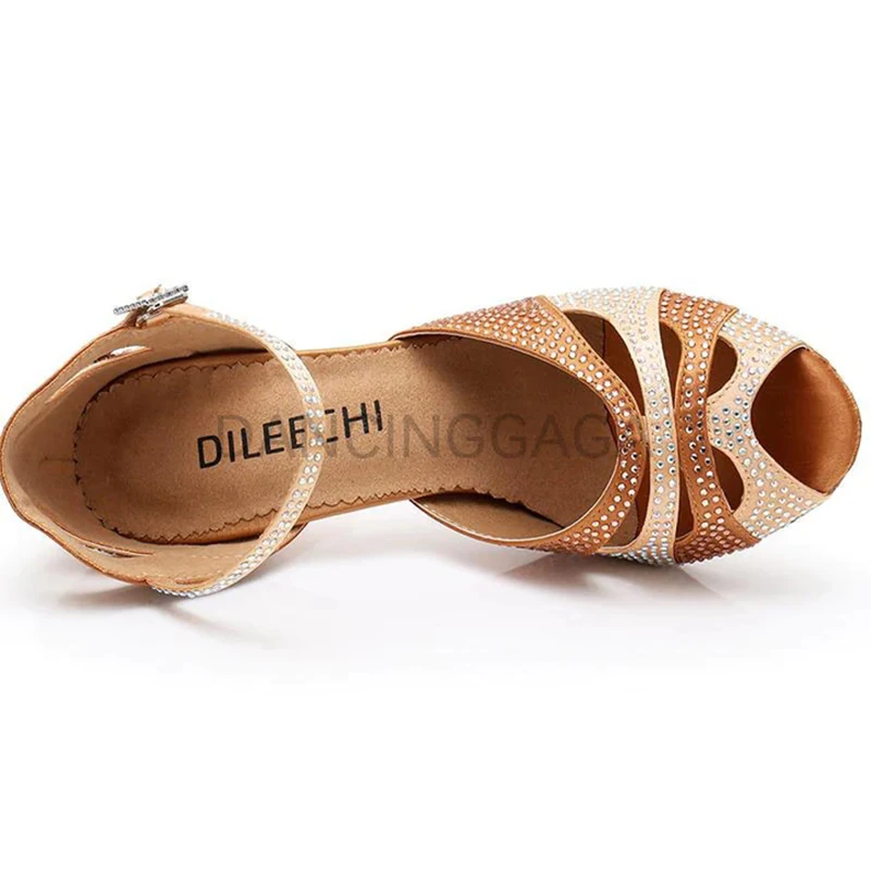 Women'S Shoes With Heels Dance Shoes Latin Woman Salsa Samba Shoes Woman Spring Summer 2022 Shining Ballroom Stain Shoes Sandals