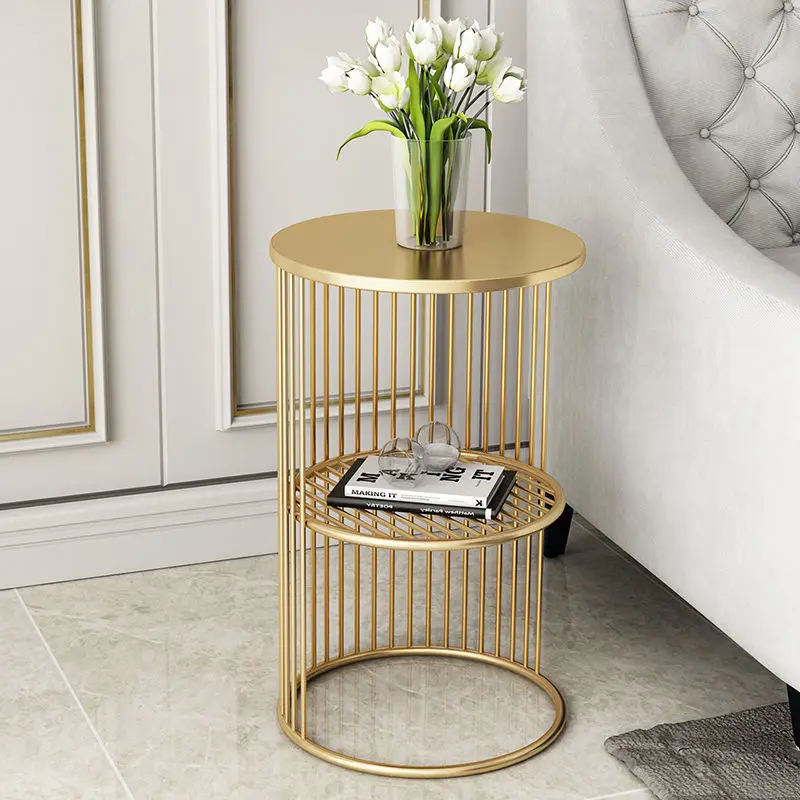 

INS Modern Luxury Coffee Table Living Room Furniture Iron Side Table Creative Golden Marble Coffee Table Next To The Sofa Table