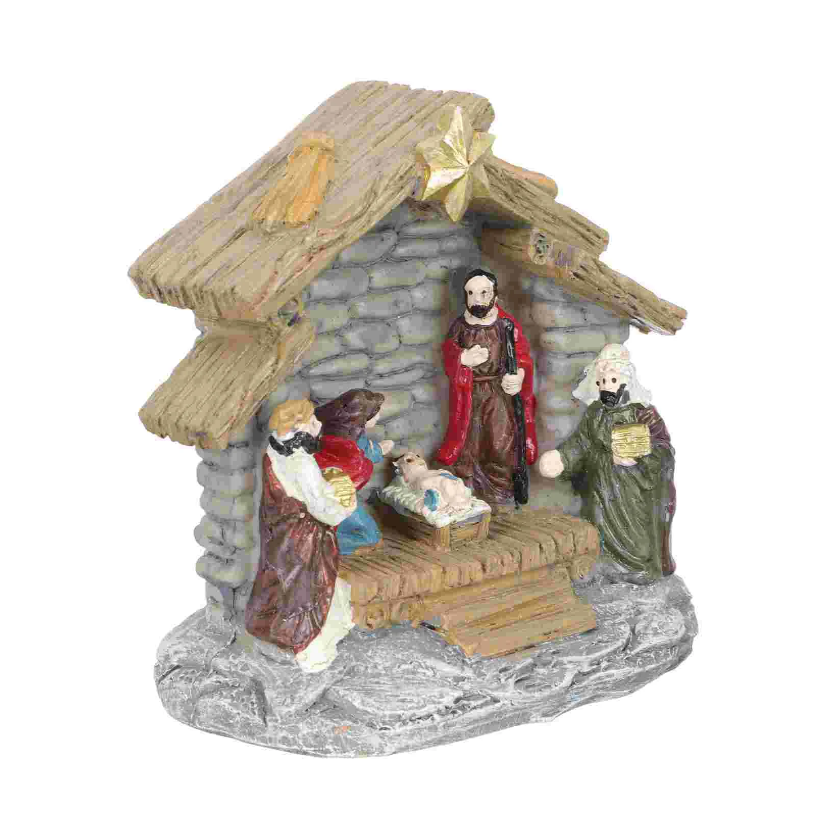 

Statue Nativity Figure Craft Resin Decoration Church Adornment Religious Artificial Jesus Figuresbirth The Family Holy