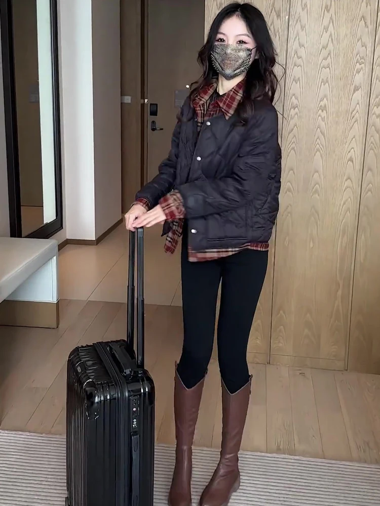 Зимнее теплое женское пальто на хлопковой подкладке новинка 2024 модный