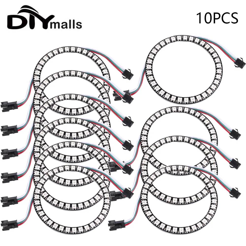 10Pcs Ws2812B Ic Rgb Led Ring Pixel Led Modul 35 Leds Bits Voll Farbig Adressierbar