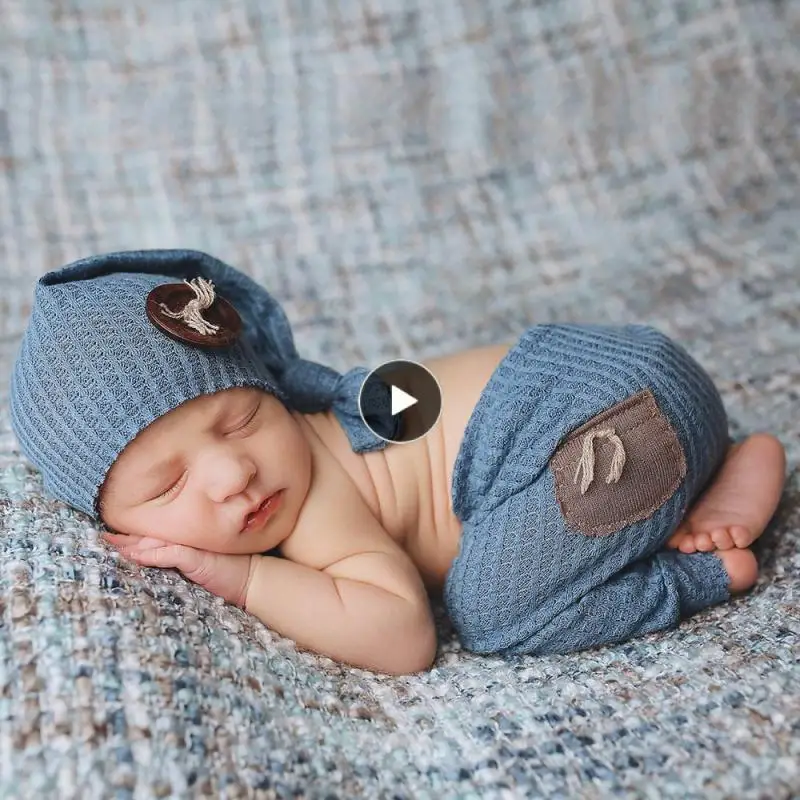 

Newborn Infant Photography Wraps Knitted Baby Boys Girls Photo Props Faux Fur Hat Strong Stretch Blanket Doll Bebes Accesorios