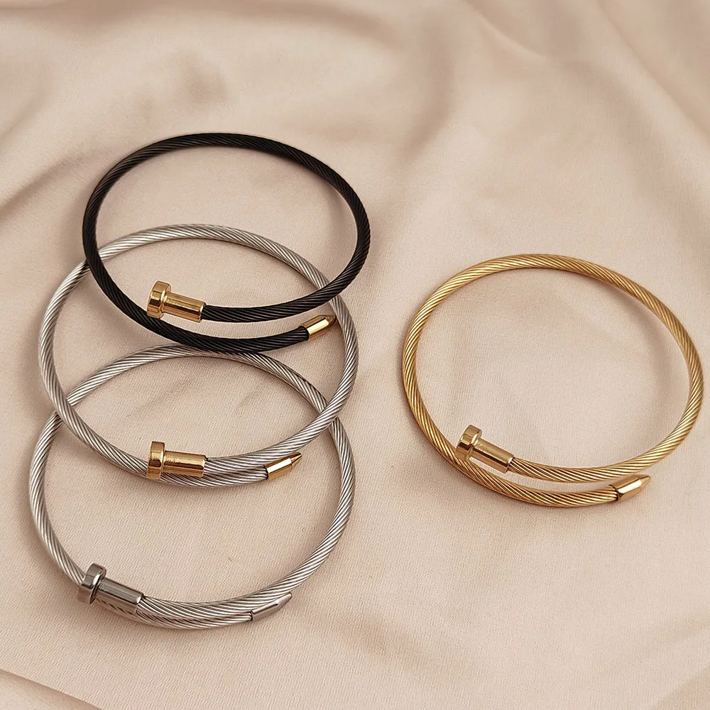 Новый стильный позолоченный браслет с пуговицами для ногтей высококачественный